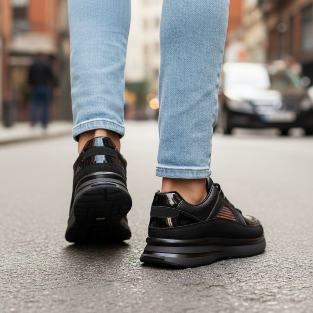 2021 Siyah Hakiki Deri Erkek Sneakers